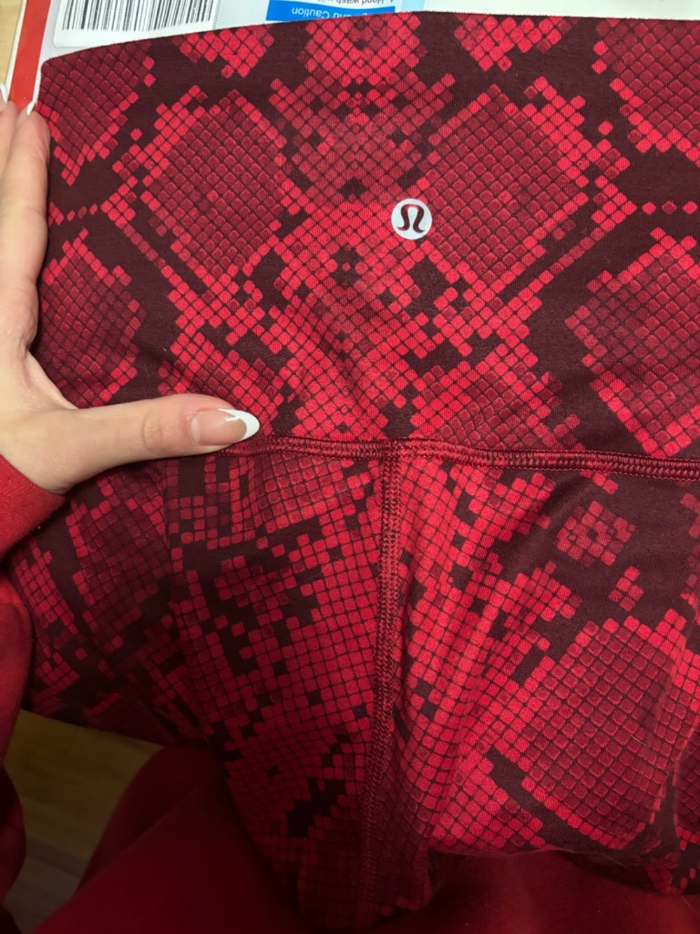 lululemon athletica Red Snake Print Leggings size 6